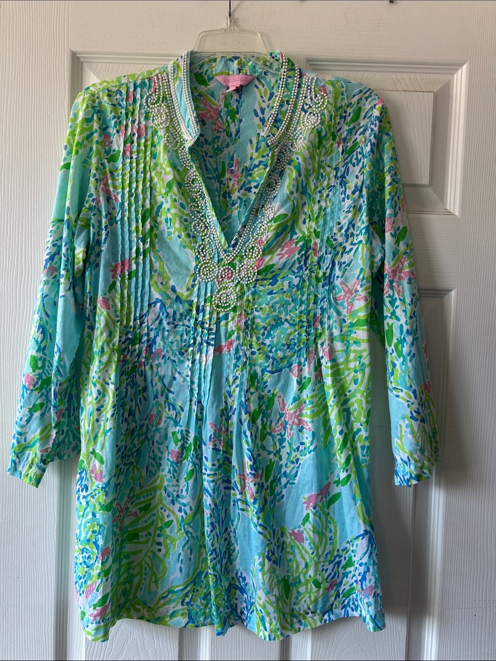 Lilly Pulitzer Sarasota beaded cotton tunic
